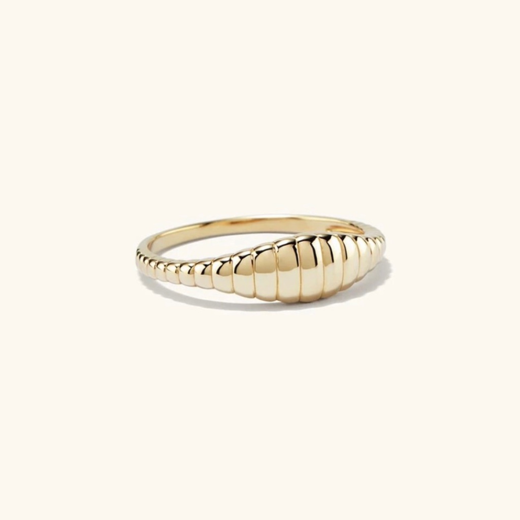 Mini Dainty Croissant Gold Ring
